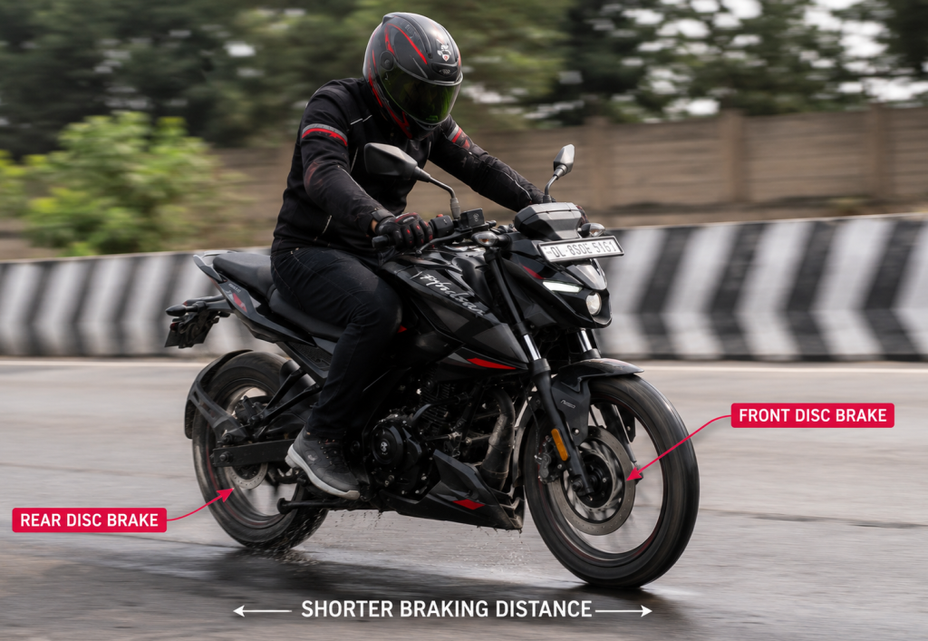 Bajaj Pulsar N160 Review in Hindi Braking Performance