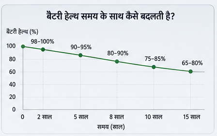Battery Health समय के साथ कैसे बदलती है?